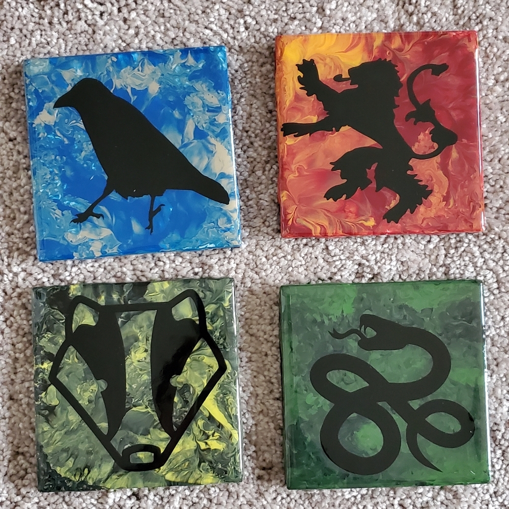 Harry Potter Themed Resin Tile Coasters